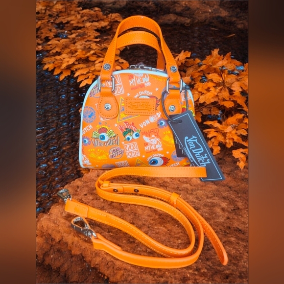 Von Dutch Handbags - Von Dutch Orange Jax Bowling Bag NWT